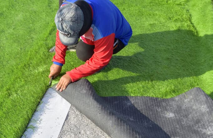 Push-Back On Artificial Turf Synthetic Lawn Alternatives Denton Tx Lawn Equipment